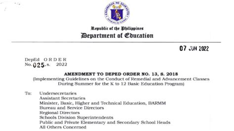 do 25 s 2022|The Department of Education issues .